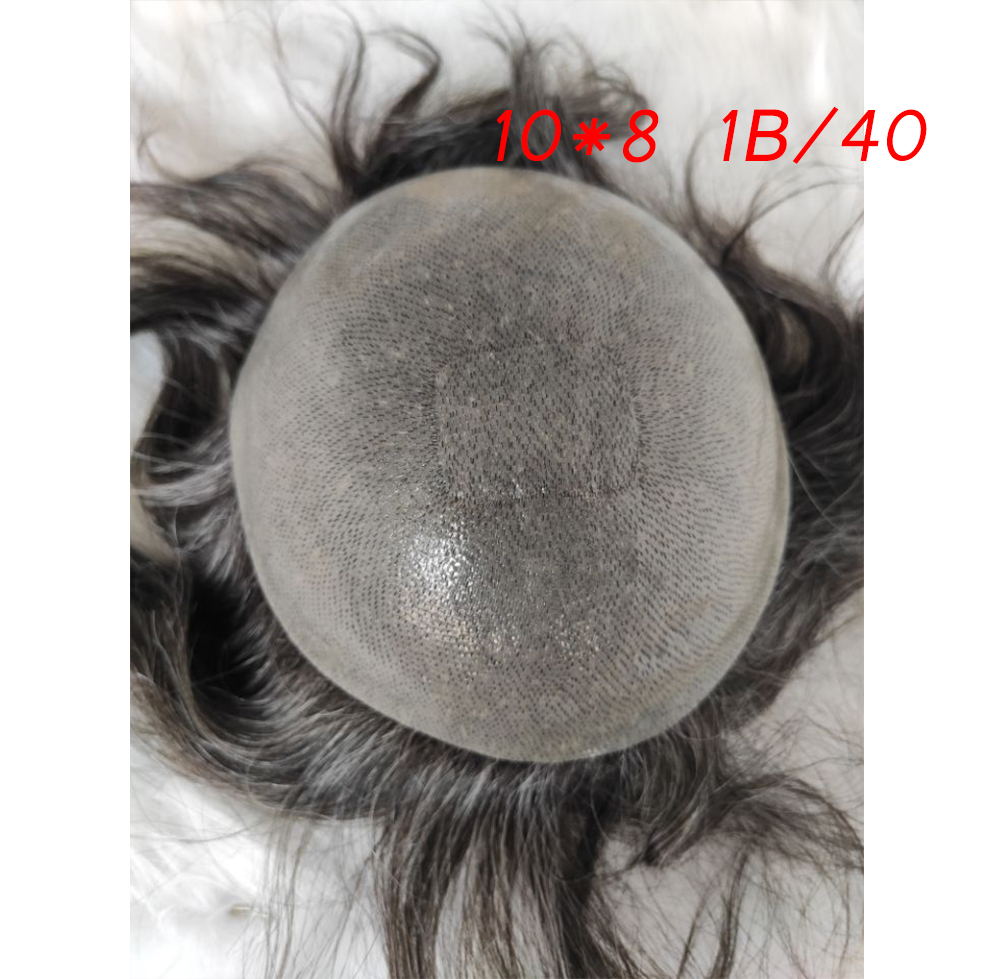 Men Wigs Human Hair Piece For Men’s Toupee Ultra Transparent Thin Skin PU Replacement Hair Pieces 10”x8” Base Size #21 Color
