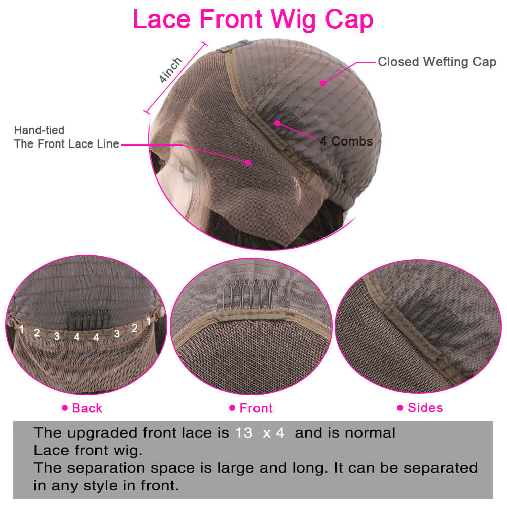 300% Density 13x4” Lace Front Human Hair Wigs Water Wave Brazilian Remy Human Hair Free Part Lace Front Wig With Baby Hair For Women Human Hair Curly