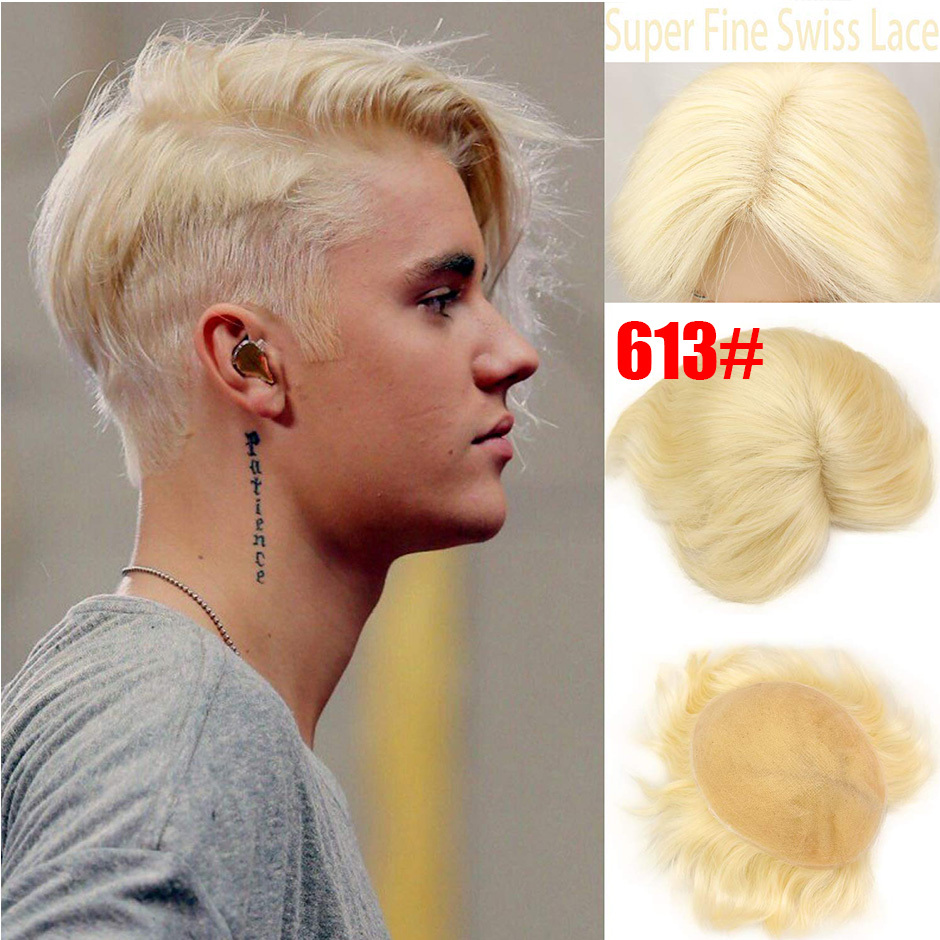 Quality Hair System Swiss Full Lace Men’s Toupee European Real Human Hair Replacement for Men Hairpiece Natural Black Color