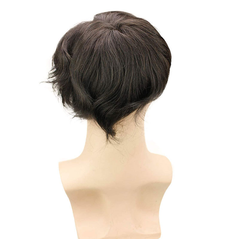 Quality Hair System Swiss Full Lace Men’s Toupee European Real Human Hair Replacement for Men Hairpiece Natural Black Color