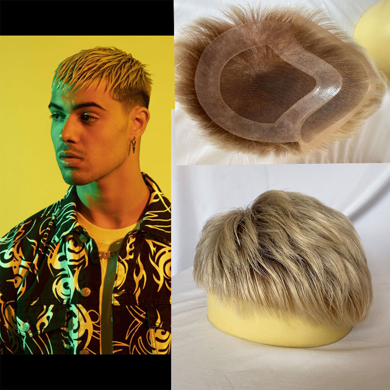 Human Hair Toupee for Men - Swiss Lace + PU Base, 8x10 in, 3 in Hair Replacement System