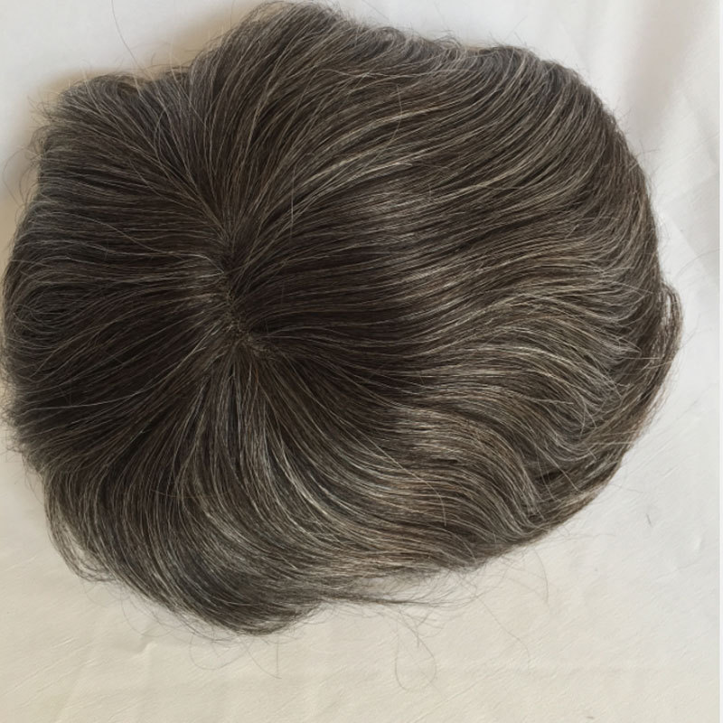 European Human Hair Toupee for Men - Monofilament Base, 10x8 in Hair Replacement System
