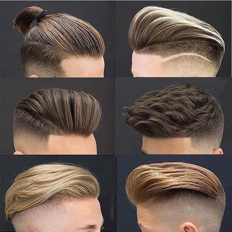 Human Hair Toupee for Men Hair Replacement System