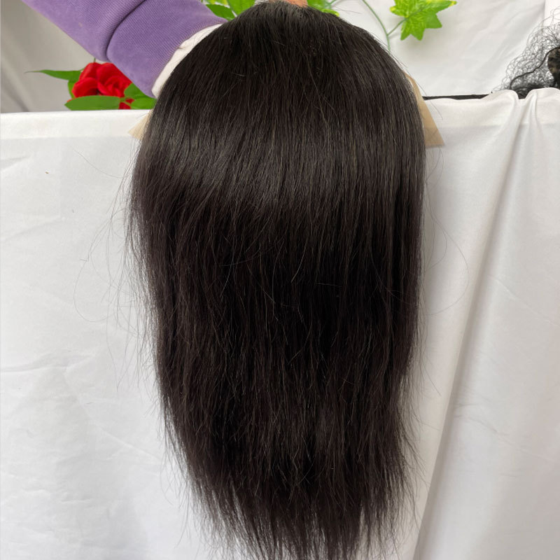 12" Long Mens Toupee Hairpiece Mono Lace With PU Replacement Men Toupee Wig Straight Brazilian Remy Human Hair 10" x 8" Toupees