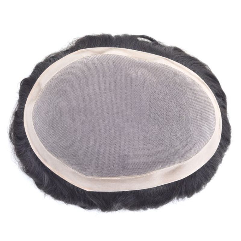 Human Hair Toupee for Men - Monofilament Base Hair Replacement System