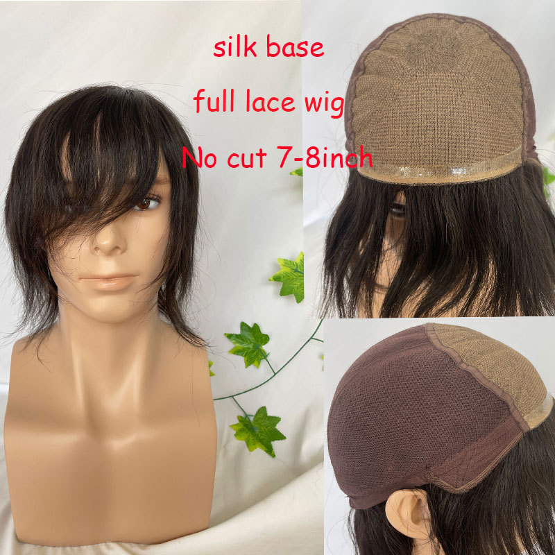Straight Human Hair Toupee for Men - Full Lace Base Hair Replacement System