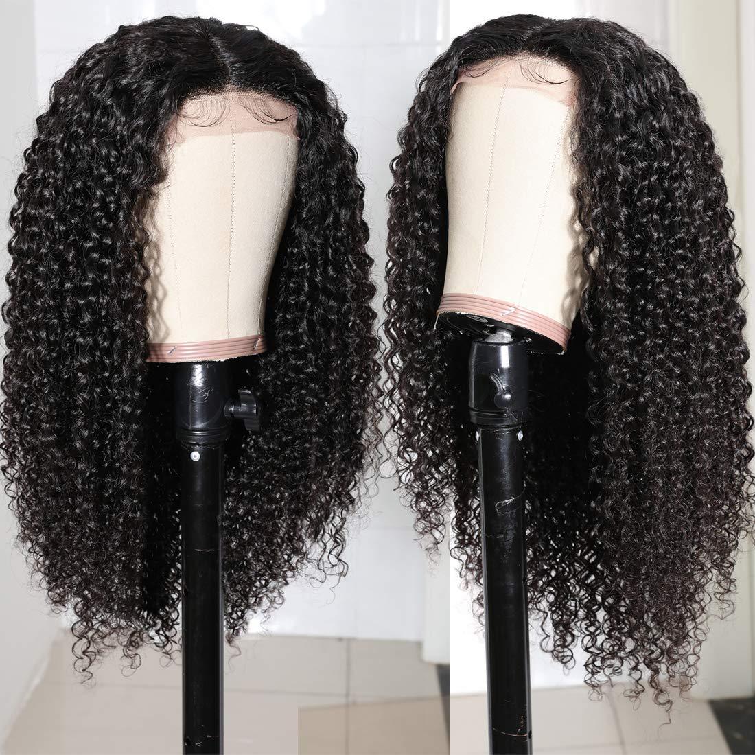 Afro Kinky Curly Brazilian Remy Human Hair Lace Frontal - 13x4 in, Pre-Plucked Hairline