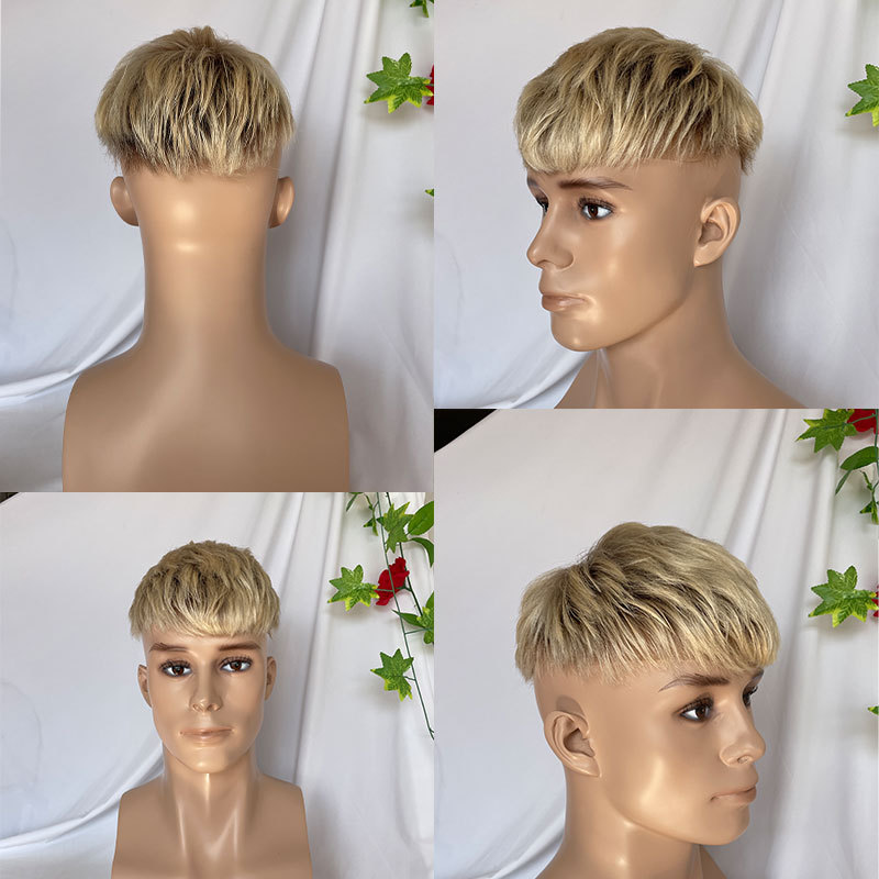 Human Hair Toupee for Men - Swiss Lace + PU Base, 8x10 in, 3 in Hair Replacement System
