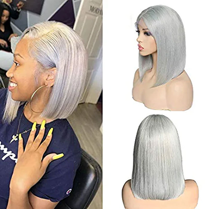 Straight Virgin Human Hair Wig for Women - Swiss Lace Base, 10 in, 180% Density, Pre-Plucked Hairline, Glueless