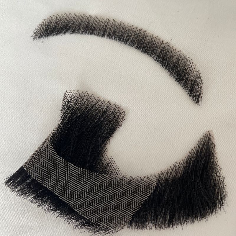 Face Fake Beard 100% Human Hair Face Beard Mustache For Men Fake Beard Swiss Lace Real Handmade Light Beard For Man Invisible Beards Beard And Moustache