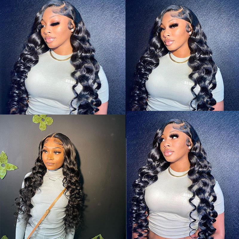 Wavy Remy Human Hair Lace Frontal - 13x6 in, 180% Density, Pre-Plucked Hairline, Glueless