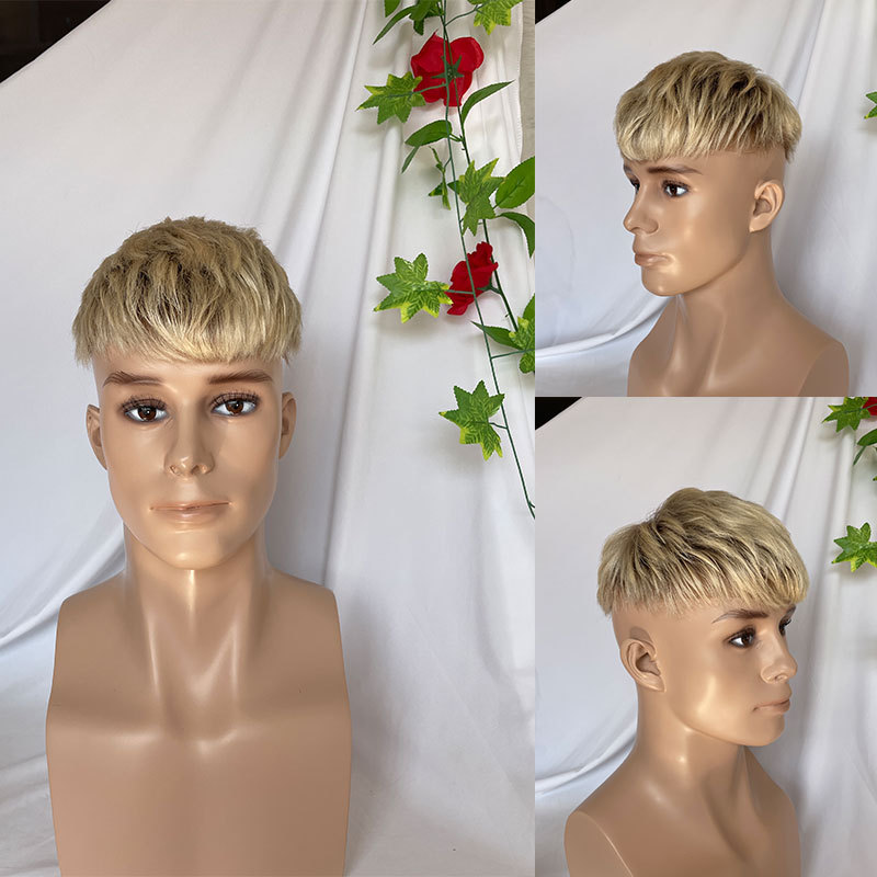 Human Hair Toupee for Men - Swiss Lace + PU Base, 8x10 in, 3 in Hair Replacement System