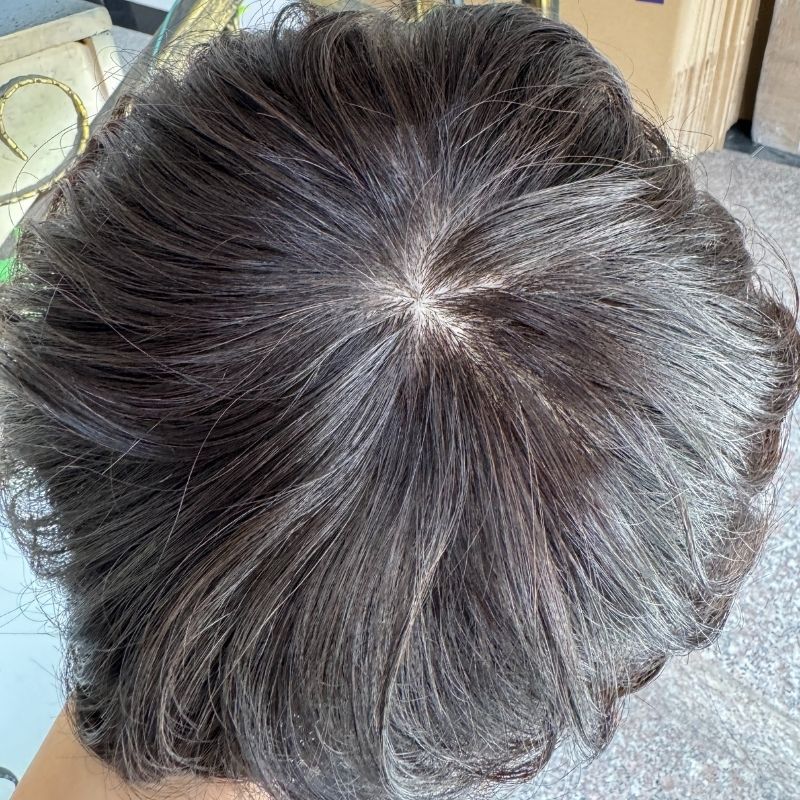 Voloria Women Toupee 5x5 Silk Base Short Wig for Women 100% Cambodian Human Hair Wigs Glueless Natural Black Wigs Short Style