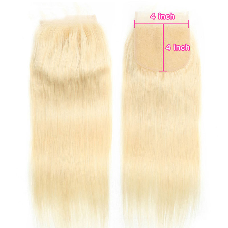 Body Wave Human Hair 4×4 Lace Closure 100% Human Hair Straight Closure Pre Plucked 613 Blonde Brazilian Remy Hair Lace Closure For Women