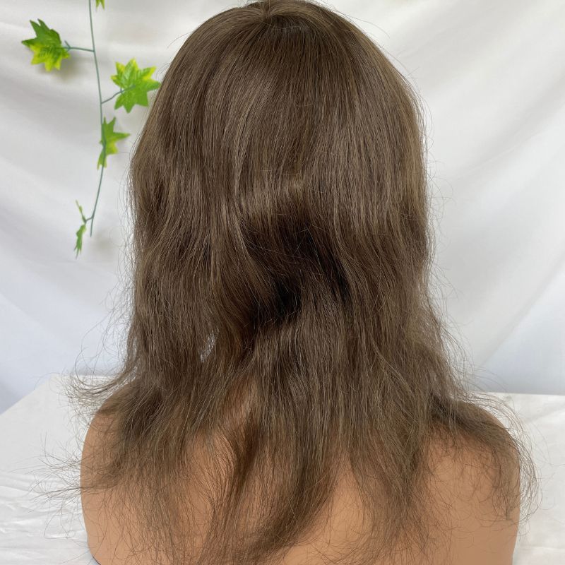 Brazilian Remy Human Hair Toupee for Men - PU Base, 8x10 in, 12 in, V-Looped Hair Replacement System