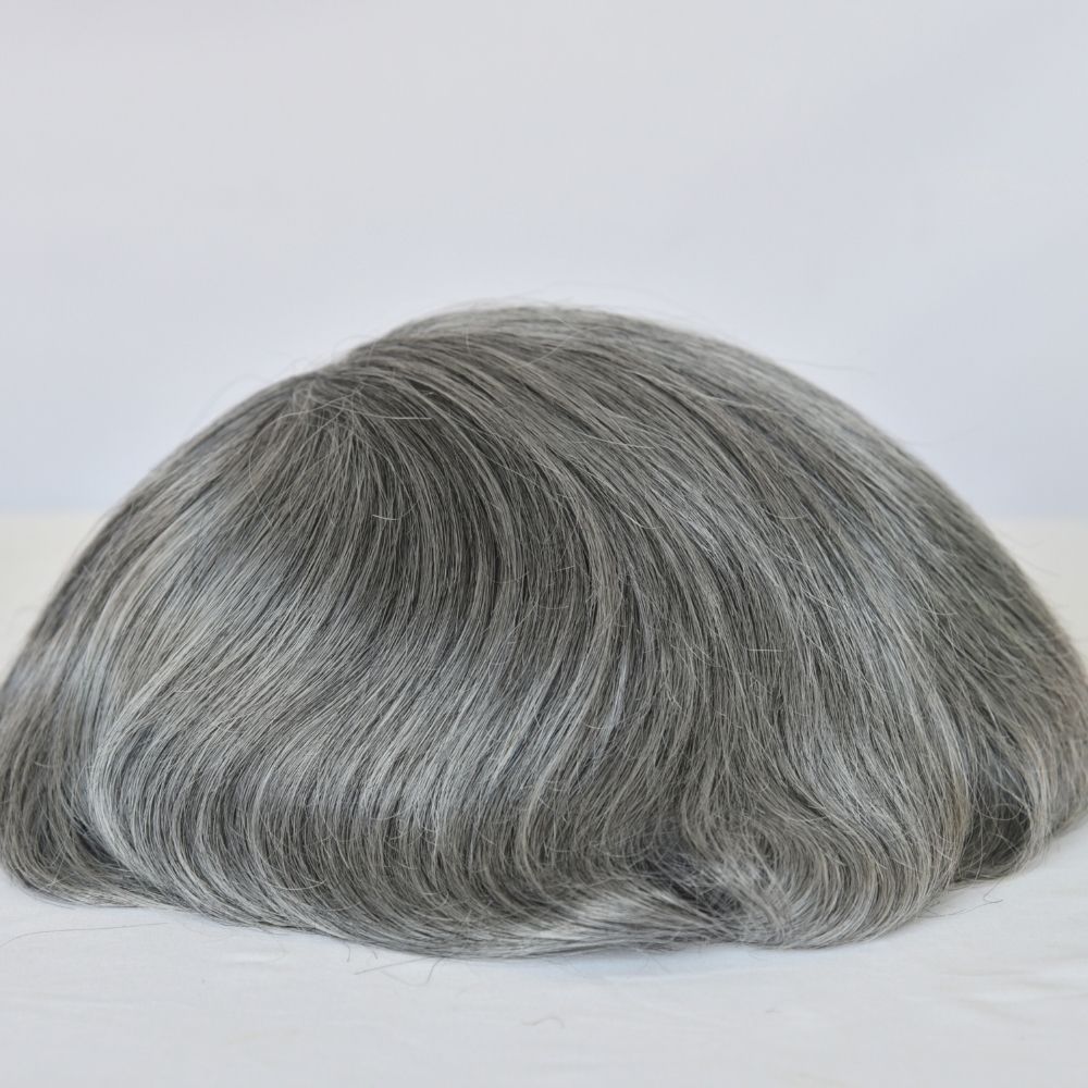Toupee for Men Full Swiss Lace 100% Indian Human Hair for Men 7 Brown Color Hair System 10x8 Natural Hairline Men's Hair Replacement