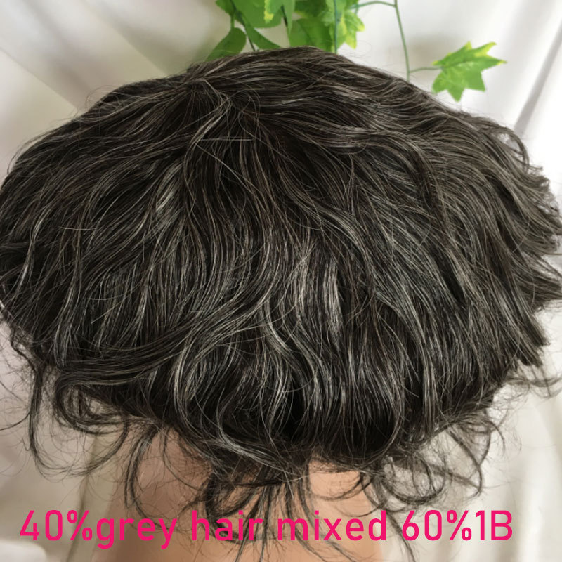 Human Hair Toupee for Men - 10x8 in Hair Replacement System