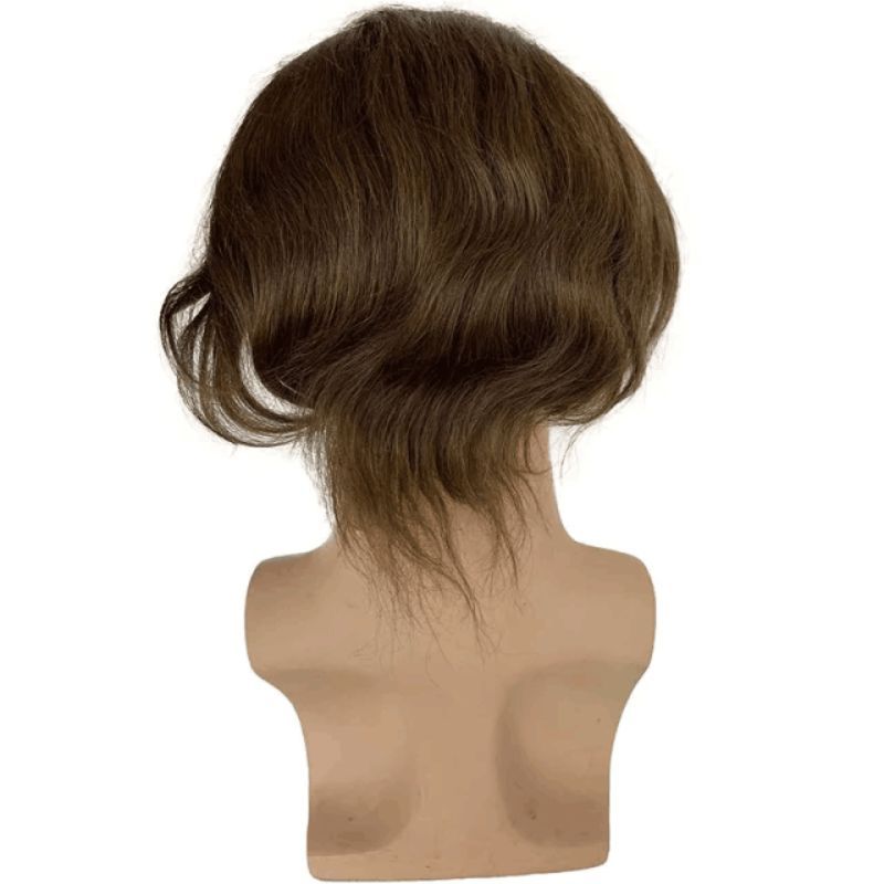 Toupee for Men Full Swiss Lace 100% Indian Human Hair for Men 7 Brown Color Hair System 10x8 Natural Hairline Men's Hair Replacement