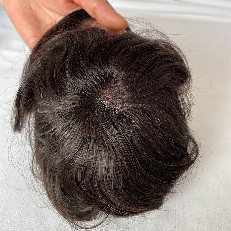 Men's Toupee Hair System - Thin Skin, 8x8 in, V-Looped - Model 3409