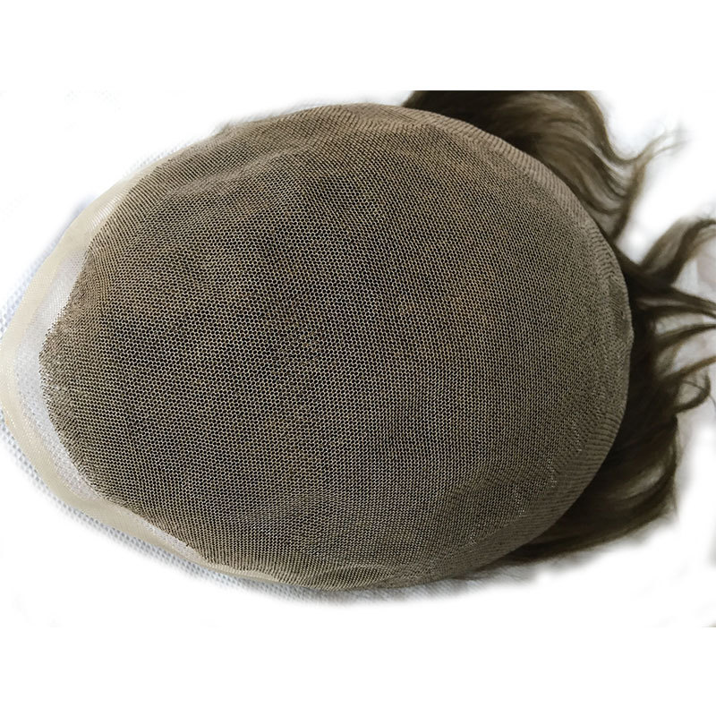 Human Hair Toupee for Men - Full French Lace Base Hair Replacement System