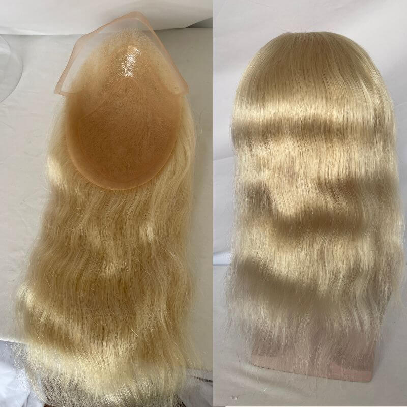 Virgin Human Hair Toupee for Men - 12 in Hair Replacement System