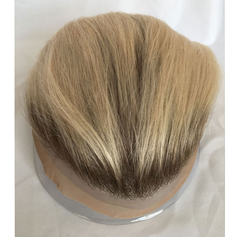 Human Hair Toupee for Men - Swiss Lace + PU Base, 8x10 in, 3 in Hair Replacement System