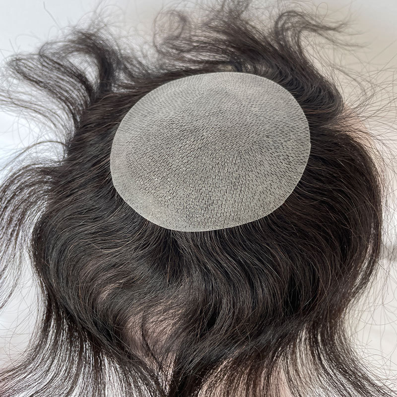 Men's Toupee Hair System - Thin Skin, 8x8 in, V-Looped - Model 3349