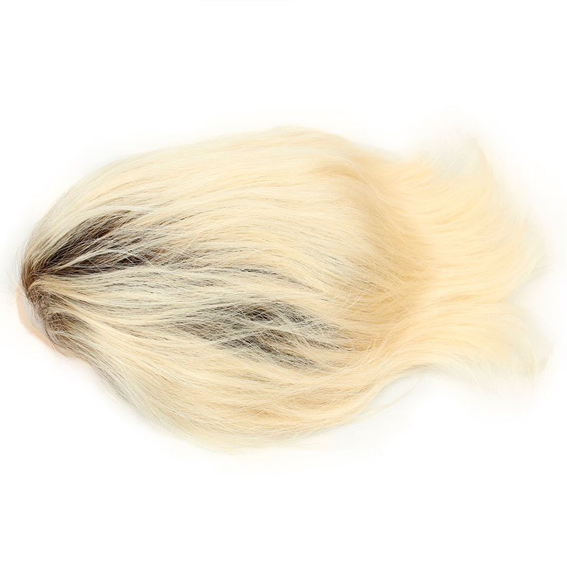 Toupee for Men with Transparent Swiss Lace with PU Around 10x8 Brazilian Human Hair Straight Hair Pieces for Men #60 Platinum Blonde