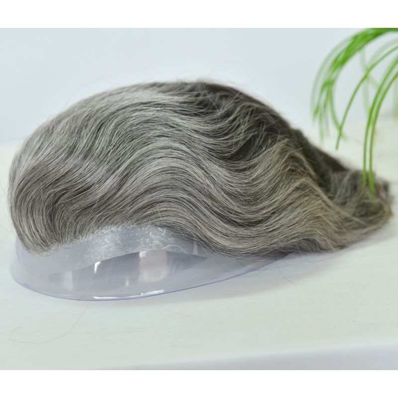 Synthetic Toupee for Men - Thin Skin Base, 10x8 in, V-Looped Hair Replacement System