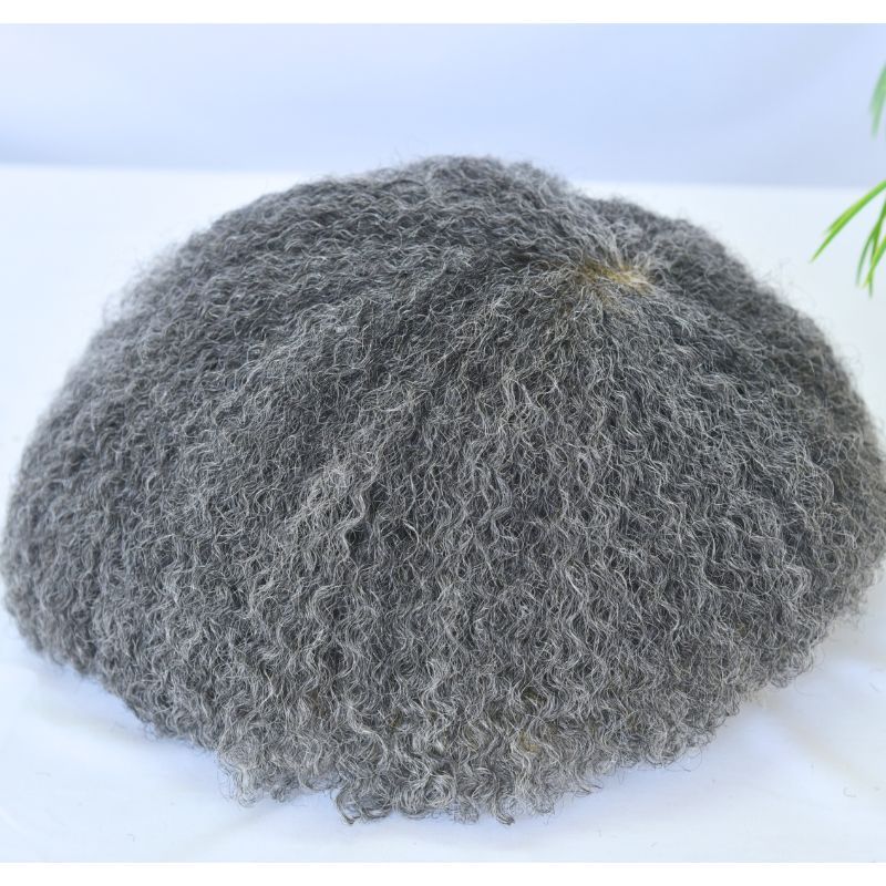 Voloria Hair Toupee For Men Human Hair Mens Wigs Hairstyles 360 Men Wave Swiss Full Lace Toupee 1B50 Grey Hair 8x10inch Hair System Afro Cruly