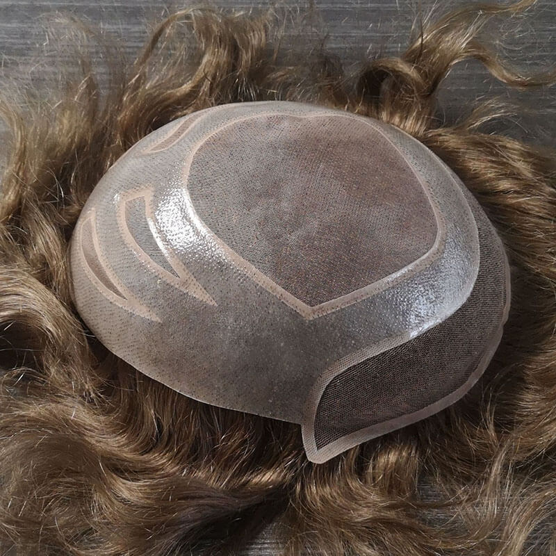 Human Hair Toupee for Men - Lace Front + PU Base Hair Replacement System