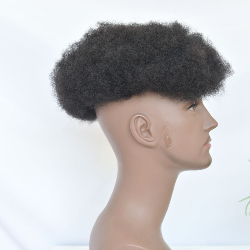 Afro Kinky Curly Men Toupee for Black Men Human Hair Toupee for Men Australia Base Mono with PU 8x10inch Hair System 150% Density