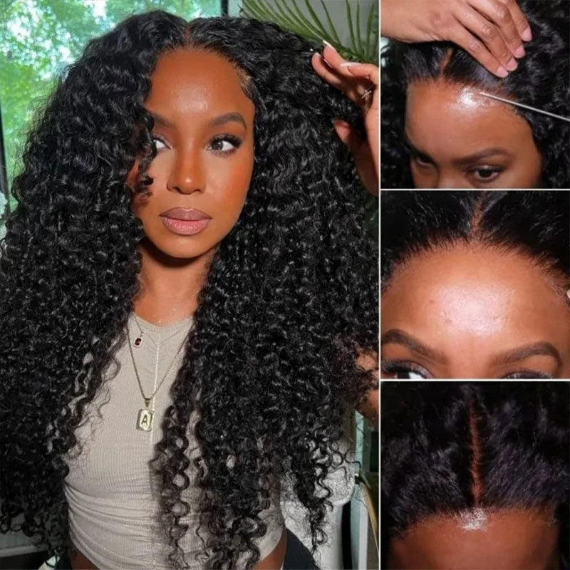 Afro Kinky Curly Brazilian Remy Human Hair Lace Frontal - 13x4 in, Pre-Plucked Hairline