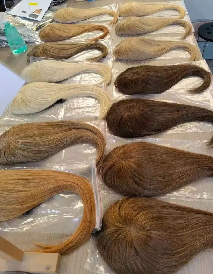Fishnet Topper for Women Hair Loss Silk Top Topper For Thinning Hair Human Hair Toupee for Women
