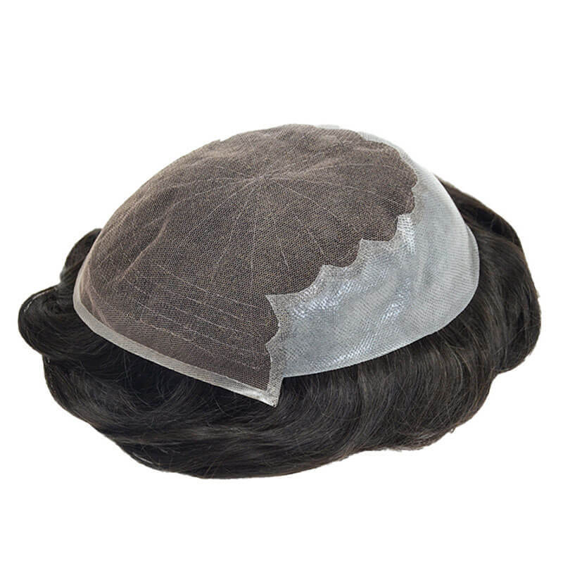 Q6 Human Hair Toupee for Men - Thin Skin + French Lace Base Hair Replacement System