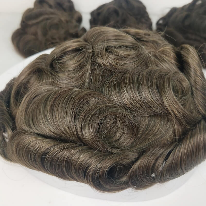 Q6 Human Hair Toupee for Men - Thin Skin + French Lace Base Hair Replacement System