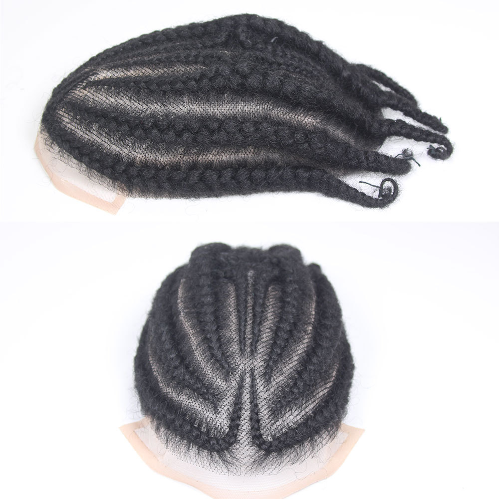 Men Toupee Front Lace with Mono with PU Toupee for Man Human Hair  Monofilament Hair System Replacement 8x10 Base Size 6# Brown Color