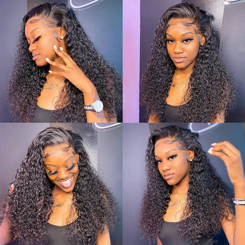 Water Wave Brazilian Remy Human Hair Wig for Women - Full Lace Base, 150% Density, Pre-Plucked Hairline