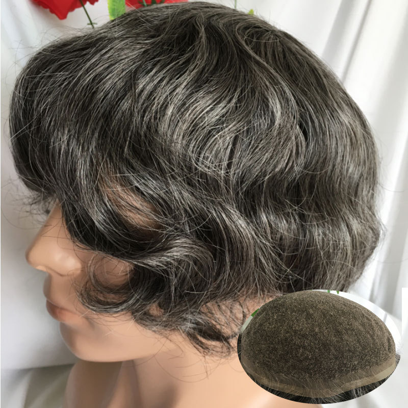 Human Hair Toupee for Men - 10x8 in Hair Replacement System