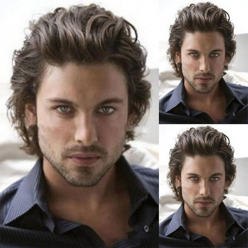 Human Hair Toupee for Men - Thin Skin + French Lace Base, 8x10 in, Bleached Knots Hair Replacement System