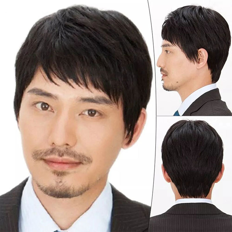 Straight Human Hair Toupee for Men - Full Lace Base Hair Replacement System