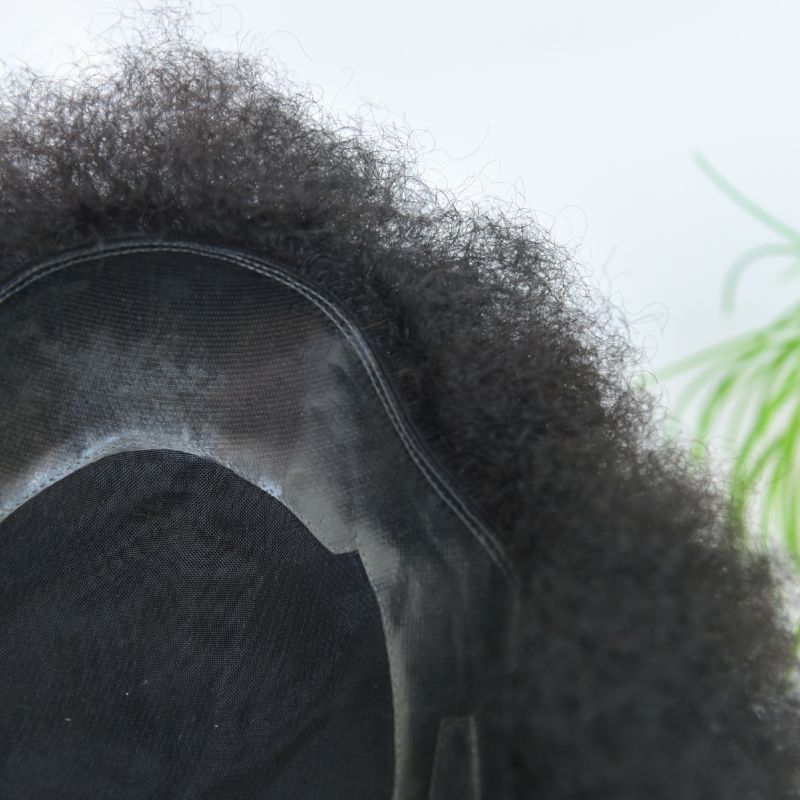 Afro Kinky Curly Men Toupee for Black Men Human Hair Toupee for Men Australia Base Mono with PU 8x10inch Hair System 150% Density