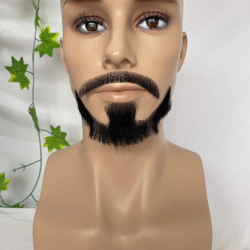 Face Fake Beard 100% Human Hair Face Beard Mustache For Men Fake Beard Swiss Lace Real Handmade Light Beard For Man Invisible Beards Beard And Moustache