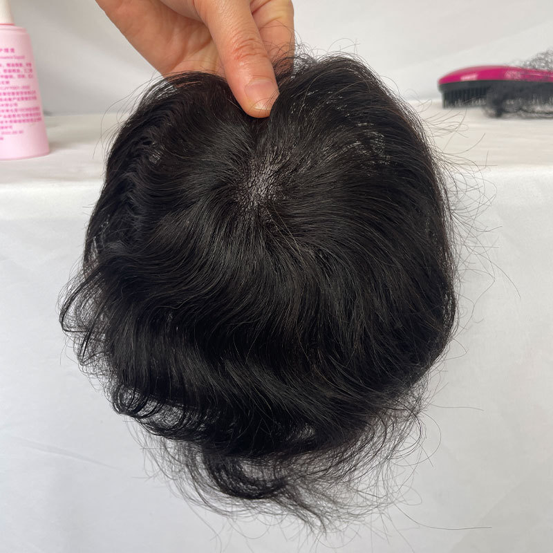 Men's Toupee Hair System - Thin Skin, 8x8 in, V-Looped - Model 3349