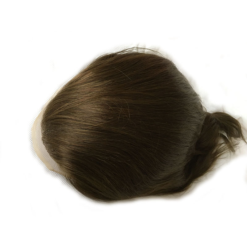 Human Hair Toupee for Men - Full French Lace Base Hair Replacement System