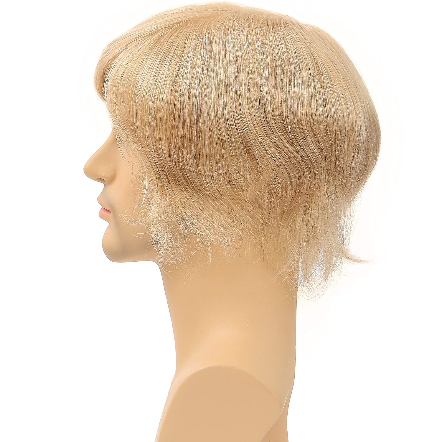 Men Toupee Handmade Wig Human Hair Replacement Systems PU Transparent Thin Skin Base Natural 100% Human Remy Hair 10x8inch