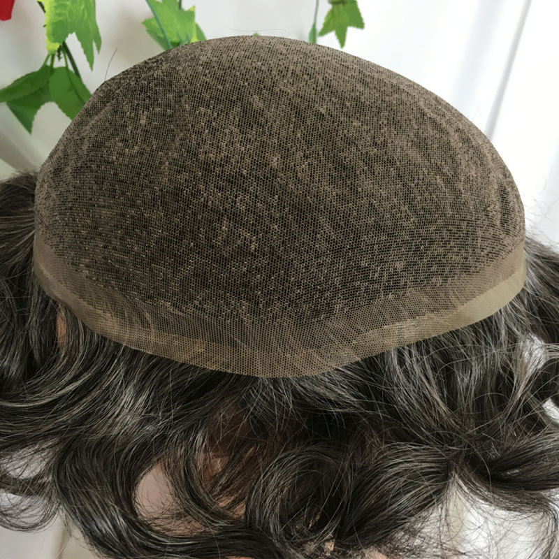 Human Hair Toupee for Men - 10x8 in Hair Replacement System