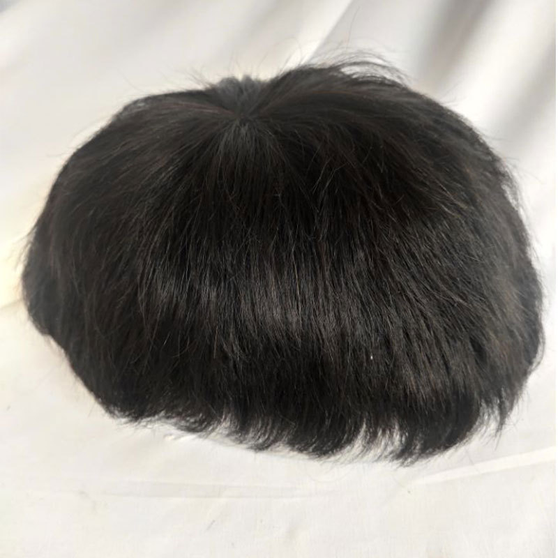 Curly Human Hair Toupee for Men - Monofilament Base, 10x8 in Hair Replacement System