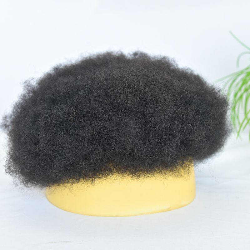 Afro Kinky Curly Men Toupee for Black Men Human Hair Toupee for Men Australia Base Mono with PU 8x10inch Hair System 150% Density