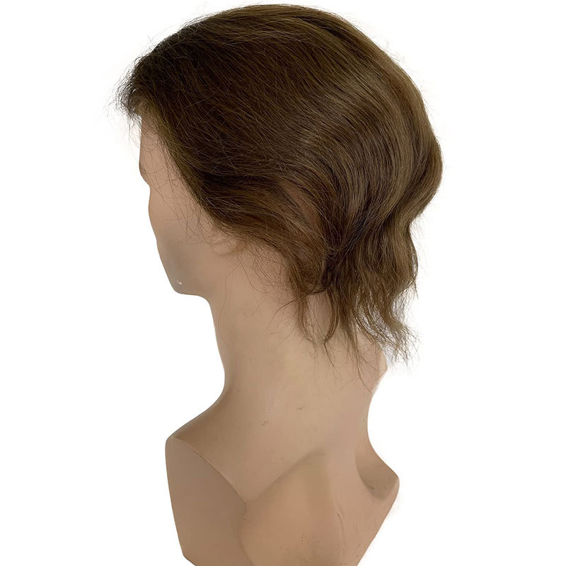 Human Hair Toupee for Men - Full French Lace Base Hair Replacement System